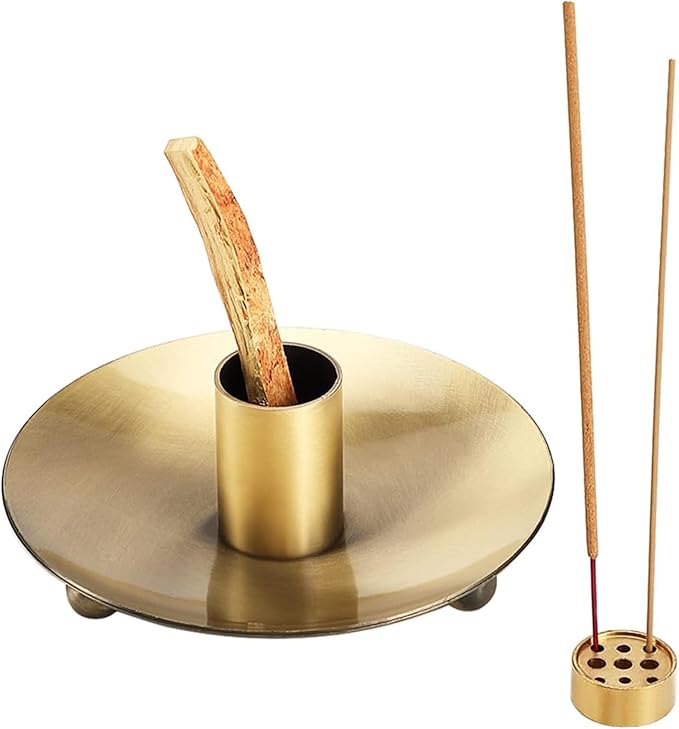 Palo Santo Holder for Sticks, Incense Burner for Palo Santo, Come with Incense Holder 9 Holes, Wood Bowl and Incense Stand Ash Catcher