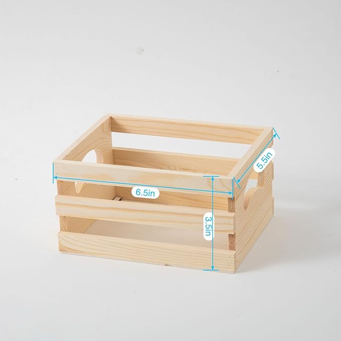 Set of 3 Rustic Wooden Nesting Crates with Handles, Decorative Wood Crates, Crate Box Wooden Storage Box for Kitchen, Office, Bedroom, Closet, Rustic Country Decor