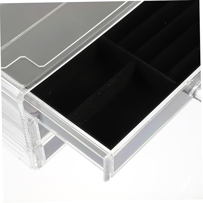 PartyKindom Jewelry Storage Box for Earrings Necklaces Compact Multi-layer Organizer for Makeup Accessories Elegant Display Case for Dressing Table