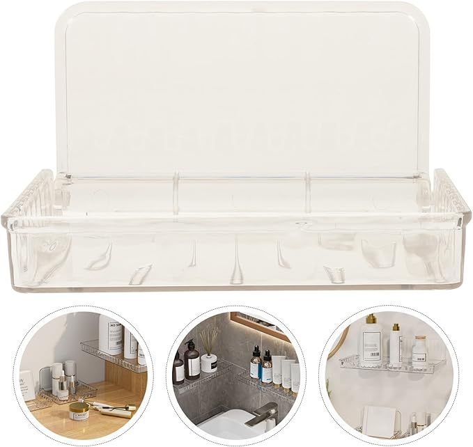DOITOOL Wall Storage Organizer Floating Shelf for Makeup Kitchen and Bathroom Easy Installation No Tools Required Versatile Wall-Mounted Storage