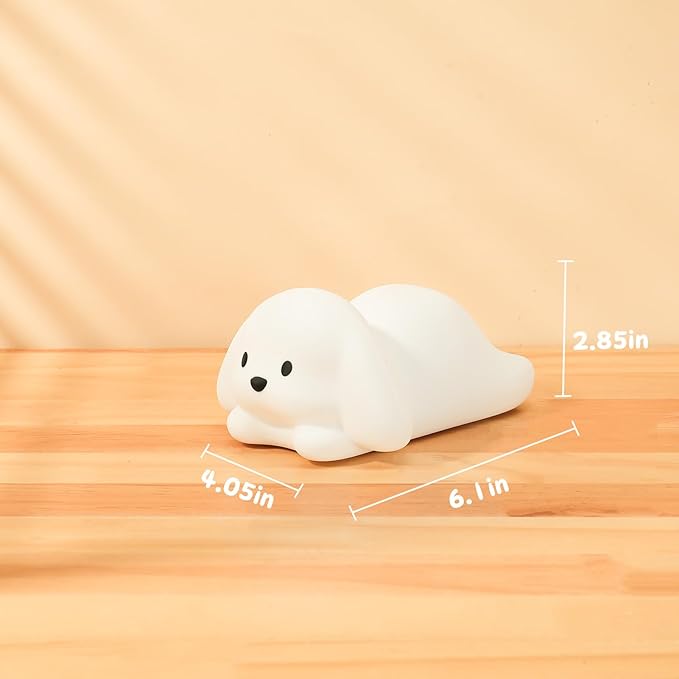 ZKLiLi Night Light for Kids Lamp, 16 Colors Lamp Cute, Dimmable Baby Night Lights for Nursery,Silicone Rechargeable Nightlight for Kids Room, Kawaii Room Decor (Dog)
