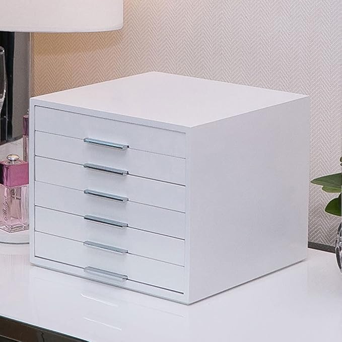 Makeup Organizers Jewelry Box 6 Drawer Storage Box Cosmetic Box Ring Earring Necklace Bracelet Watch Storage Box Built-in Flocking 9.96 inches Jewelry Case