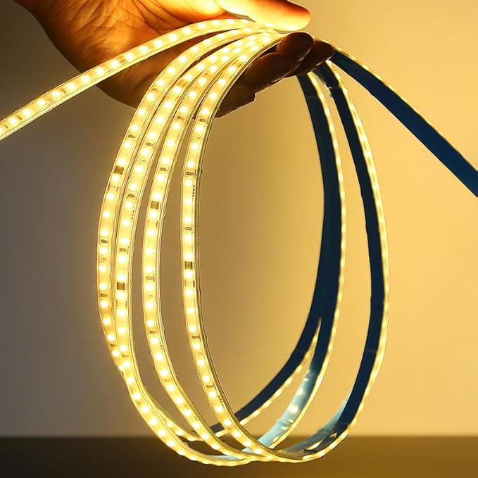 110V LED Strip Lights 120leds/m Flexible LED Tape, No Power Supply Needed (Warm White 3000K, 16.4FT), LED-STL120