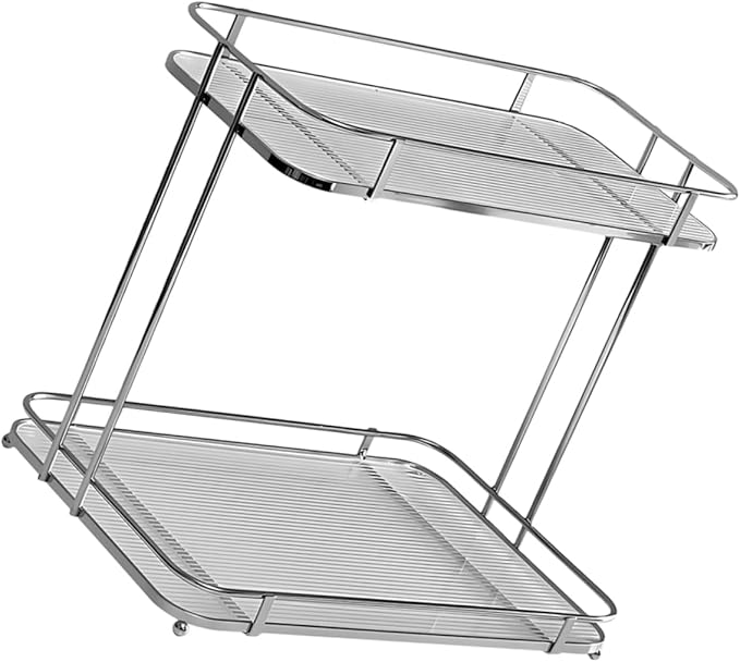 Cabilock 2tier Bathroom Countertop Organizer for Cosmetics Acrylic Storage Shelf Stylish and Sturdy Vanity Rack for Toiletries and Makeup Easy to Clean and Install Space-Saving for Bathroom
