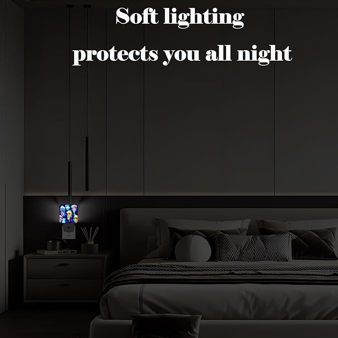 Glowing Jellyfish Night Light,Plug-in Night Lights with Dusk to Dawn Sensor for Stairway,Hallway,Bedroom Sleep Friendly Ideal for Women/Girls/Boys Gift,0.5w