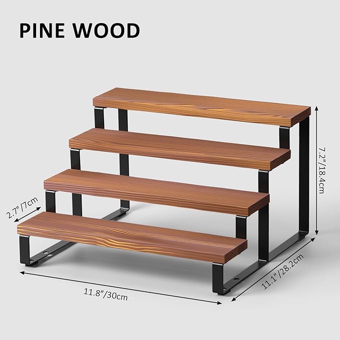 Wooden Cologne Organizer For Men, 4 Tiers Cologne Stand Shelf, Perfume Organizer Holder, Fragance Display Storage Rack, Gift For Men