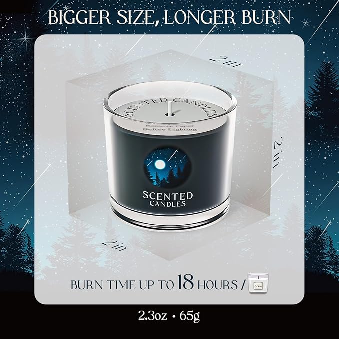 CHILLFLAME Scented Candles Gifts for Men, Candles Gift Set for Him, 6 Scented Candles for Dad, Teacher, Birthday Gifts for Men/Women (Black, 14 oz)