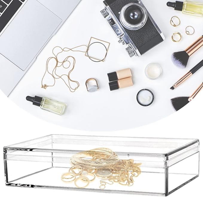 KissYou Acrylic Box With Lid 4 Pieces Small Clear Rectangle Boxes Jewelry Storage Contanier Wedding Party Gift Candy Boxes