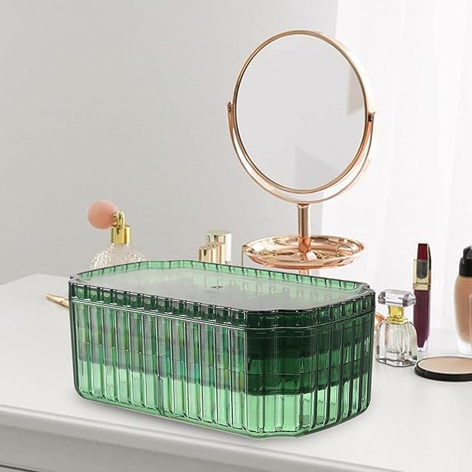 Cosmetic Case Jewelry Box Makeup Case Organizer - Stackable Removable 3 Layer Jewelry Display Case for Rings Bracelets Necklaces