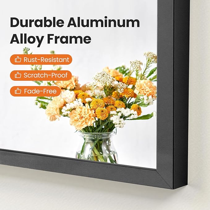 NEWBULIG 22X30 Inch Arched Bathroom Mirror for Wall, Vanity Bathroom Mirrors for Over Sink Tempered Glass, Anti-Rust Arched Metal Framed, Hangs Horizontally or Vertically, Farmhouse Home Decor, Black