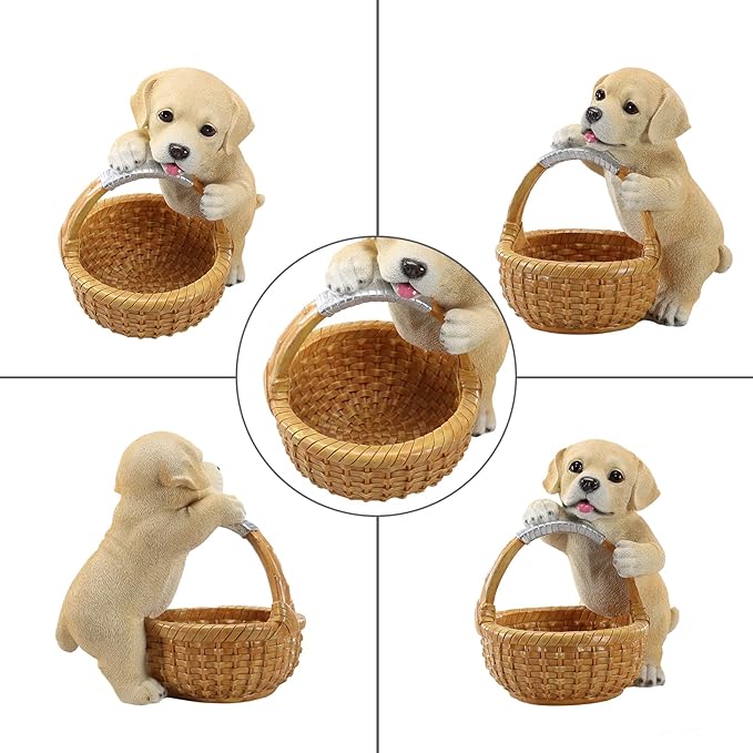 Dog Resin Storage Basket, Desktop Organizer for Remote & Keys, Cute Home Decor Tray, Ideal present for Pet Lovers.(Labrador Retriever)