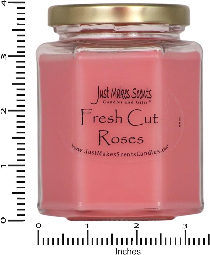Fresh Cut Roses Scented Blended Soy Candle by Just Makes Scents