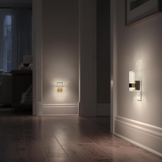 DORESshop LED Night Lights Plug into Wall, 0-100LM Dimmable Nightlight, Bubble Decorative Night Light, Dusk to Dawn Sensor, Wall Sconce-Style Design Nightlights for Bathroom, Hallway, 5000K