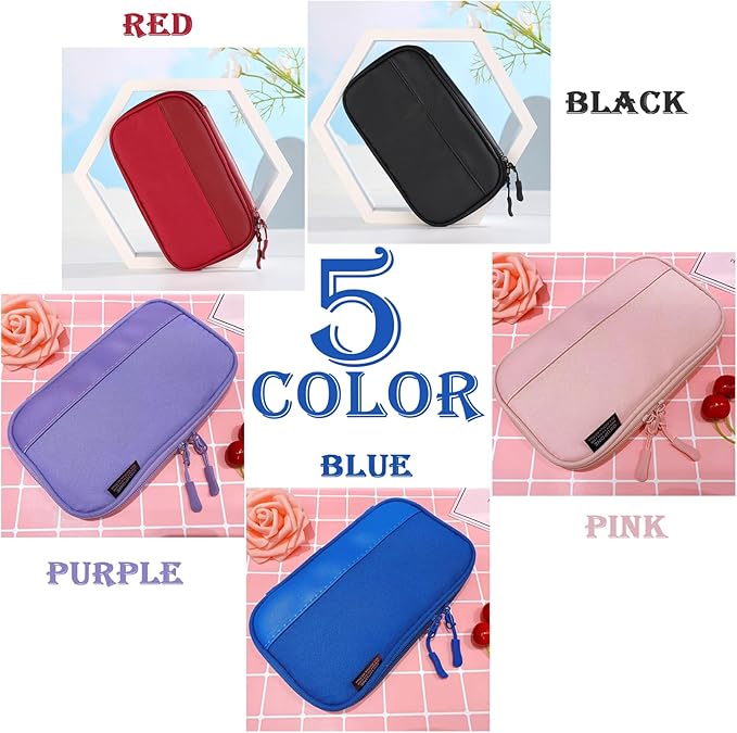 Big Capacity Pen Case Large Storage Pen Pouch Aesthetic, Office Pen Marker Case Simple Sturdy Multifunctional Bag Organizer for Man Women(Purple)
