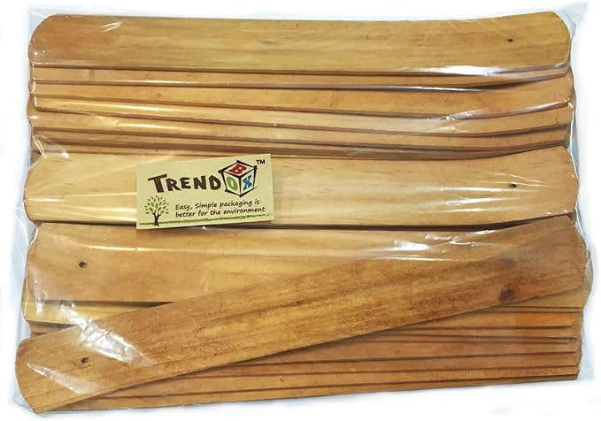 TRENDBOX 30pcs Handmade Plain Wood Wooden Incense Stick Holder Burner Ash Catcher Natural Design Buddhist