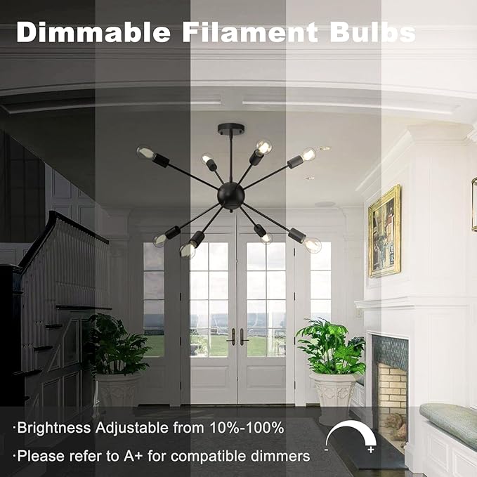 TJOY 12 Pack A19 Vintage LED Edison Bulbs, Dimmable, 60W Equivalent, High Brightness 4000K Natural White, 8W E26 Standard Base, 800 Lumens, CRI80+, Clear Glass Filament Bulb for Home, Farmhouse
