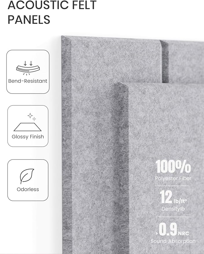 Large Felt Bulletin Board 36"x24" Cork Board Alternative - 6 Pack with 40 Safe Removable Adhesive Tabs, Cork Boards for Walls for Home Office Classroom Pin Board-Soft Gray