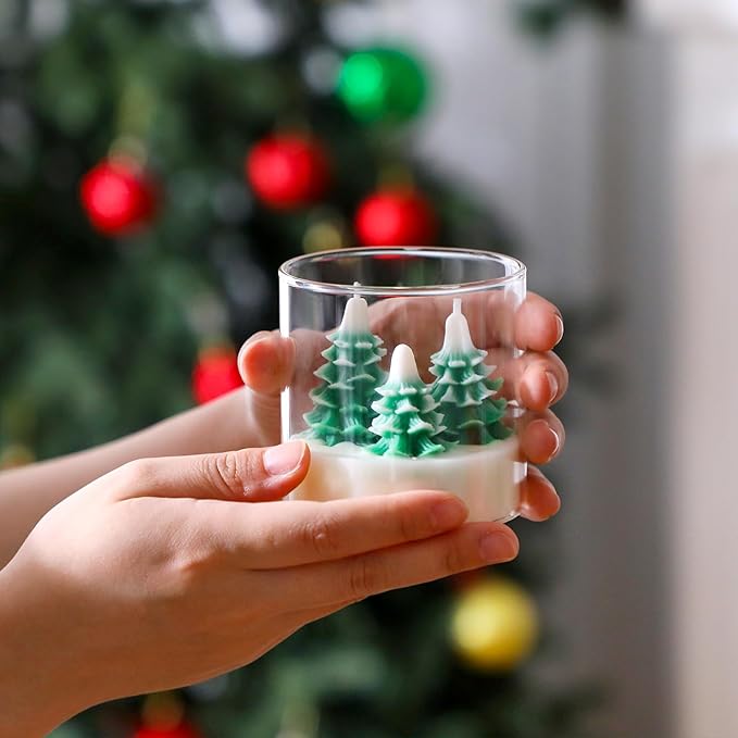 Tondiamo Christmas Candles Gift, 3.15 inch Scented Decorative Christmas Tree Votive Candles for Xmas Gifts Party Favors Wedding Baby Shower Spa Home Decoration Gifts