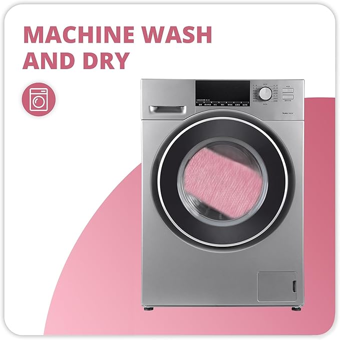 Bosap Bathroom Rugs Set 2 Pieces,Thin Bathroom Mats,Toilet Rugs,Quick Dry,Non-Slip,Machine Washable,Low Pile,Absorbent Bath Mats,Shower,Sink,Home Decor Accessories.Pink,1'5"x2'3"+1'8"x2" U Shape
