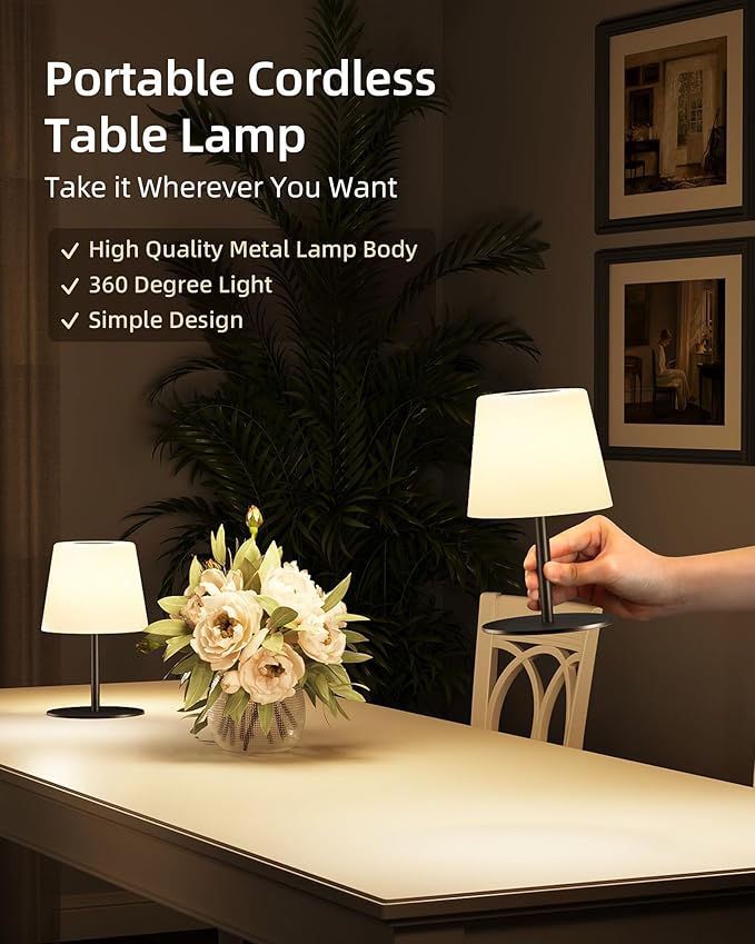 EZVALO Spa-Like Shower Lamp – IP65 Waterproof Bathroom Lamp, Rechargeable Cordless Mood Light, 3 Color Temps for Relaxing Bathroom & Bathtub Experience 1 Pack (Black)