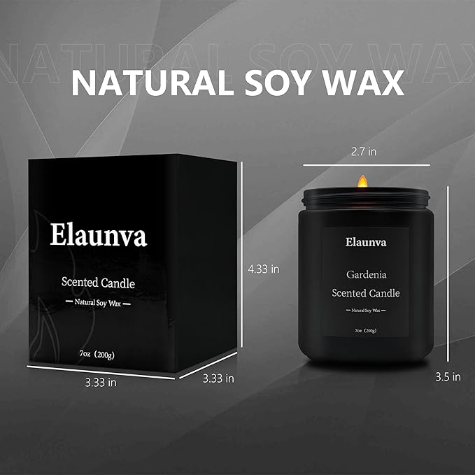 Gardenia Scented Candle, 7oz(200g) Natural Soy Wax Aromatherapy Candle, Spring Home Fragrance, Home Decoration, Stress Relief & Relaxation, Perfect Spring Gifts for Men and Women