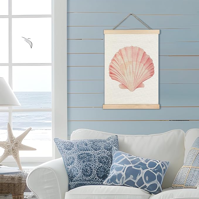 Coastal Cowgirl Granddaughter Room Decor, Pink Seashell Wall Art Poster, Coastal Wall Decor, Seashell Wall Decor, Beach Wall Decor, Preppy Beach Room Decor, Beach House Decor, 12x16 Inches