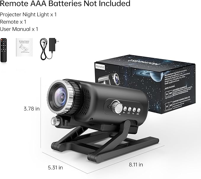 Homelist Sleep Aid Night Light for Kids & Adults with White Noise & Bluetooth Speaker, 60 Scenes Galaxy Star Projector Light Gifts for Bedroom Relaxation, Party, Birthday, Easter Day
