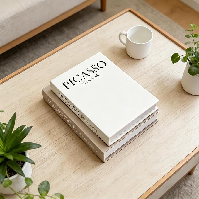 Set of 2 Decorative Books - Linen Faux Fake Books for Decor Aesthetic, Decorative Book for Coffee Table,Bookshelf,Office Table, Home Decor, Fake Book Storage Box for Trinkets Photo-BB002-2PCS