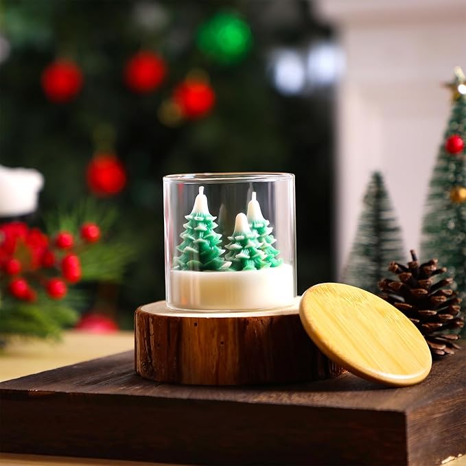 Tondiamo Christmas Candles Gift, 3.15 inch Scented Decorative Christmas Tree Votive Candles for Xmas Gifts Party Favors Wedding Baby Shower Spa Home Decoration Gifts