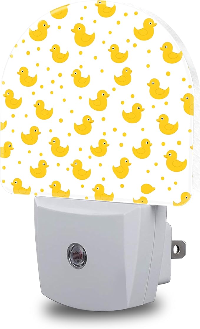 Night Light, Yellow Rubber Ducks Night Lights Plug into Wall Dusk to Dawn Sensor Round Nightlight for Women Men Energy Efficient Led Lamp 0.5W for Stairway Hallway Bedroom