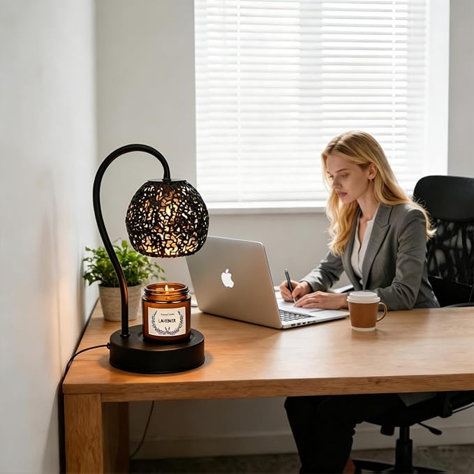 Earth Candle Warmer Lamp with Timer Dimmable, Home Decor & Gifts for Mom Women Wife, Safe Flameless Candle Warmer for Bedroom Home Decor, Wax Melt Lamp Fits All Jar Scented Candles 2 Bulbs