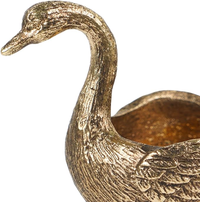 NIKKY HOME Gold Swan Tealight Candle Holders Set of 2, Centerpiece Table Decorations, Decorative Metal Stand for Tea Light Candles, Votive Candles