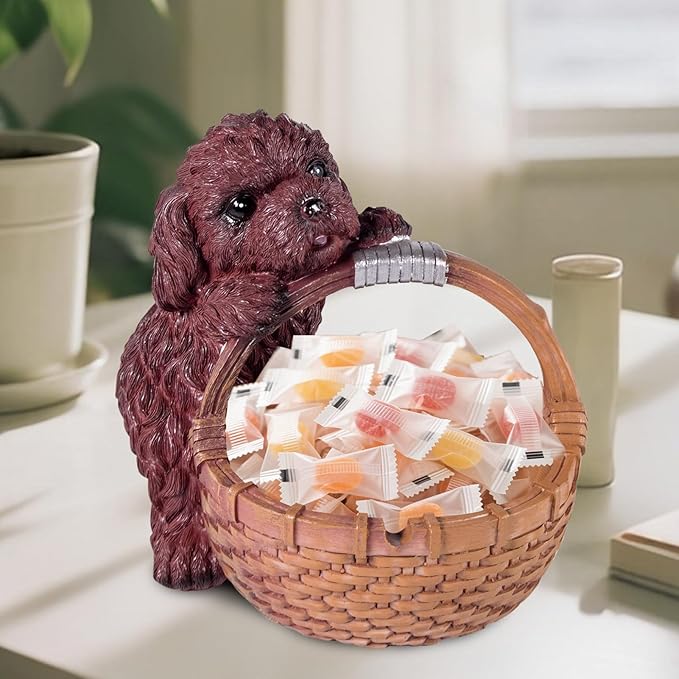 Dog Candy dish Candy bowl, key bowl for entryway table,Funny Dog Dish Key Holder Bowl,Statues for Office Desk Home Decor Entryway Table Decor Storage Basket (Teddy)
