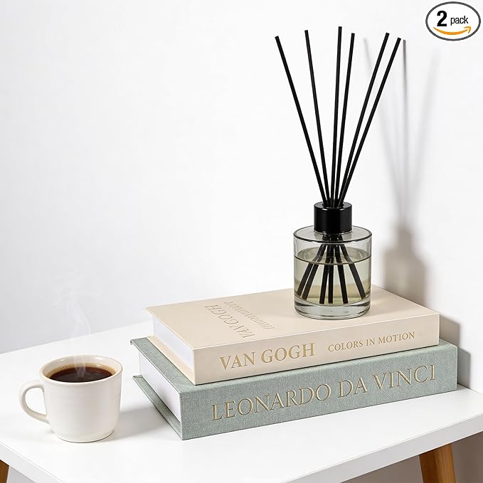 Decorative Books for Home Decor, Set of 2 Linen Decorative Boxes for Aesthetic Room Decoration, Coffee Table Decor, Keepsake, Hidden Storage with Magnetic Closure (Sage+Beige)