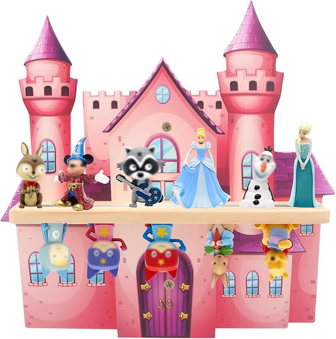 for Tonies Box Organizer Tonie Storage Shelf Wall Mounted, Magnetic Floating Shelves for Tonies Characters Display Collection 10~15 Characters (Castle)