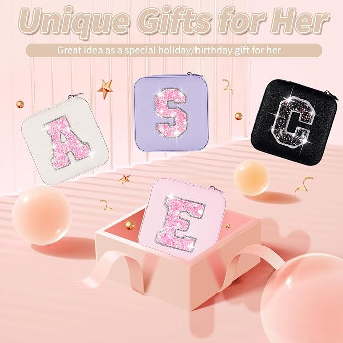 Uygafly Graduation Birthday Gifts for 4 5 6 7 8 9 10 11 12 13 Year Old Girls,Gifts for Teens Kids Daughter Sister Her,Travel Jewelry Case Small Box Organizer for Women Cute Stuff | Cream,A