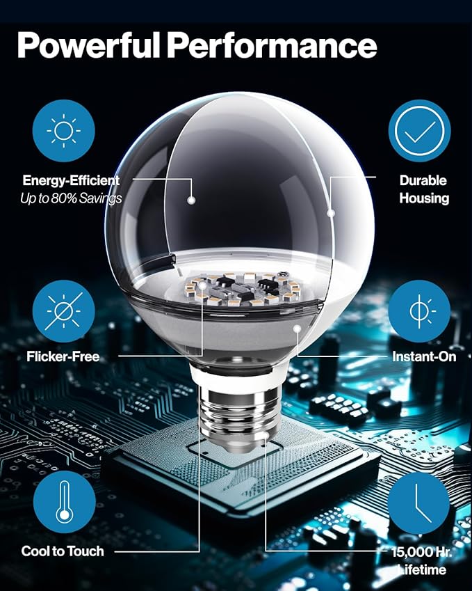 Sunco 12 Pack G25 LED Light Bulbs, Globe Vanity Lights for Bathroom High Output, 1000 LM, 11W (100W Equivalent), 3000K Warm White, Dimmable, E26 Base, Round Frosted Decorative Bulb UL
