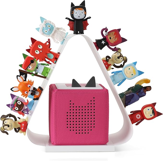 Triangular Shelf for Tonie Storage Organizer Shelf, Magnetic Tonie Holder Display Stand for Tonies Box 1/2 Tonies Figures, Tonie Storage Rack Holds 40‑50 Tonie Box Characters