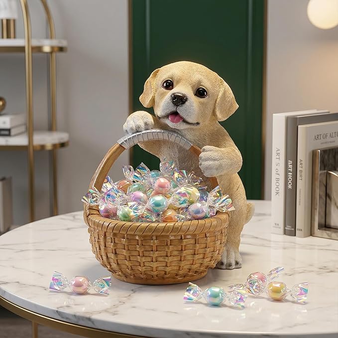 Dog Resin Storage Basket, Desktop Organizer for Remote & Keys, Cute Home Decor Tray, Ideal present for Pet Lovers.(Labrador Retriever)