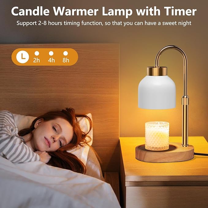 Candle Warmer Lamp, with Timer Dimmer, Height and Brightness Adjustable, Modern Electric Wax Warmer for Women Mom, Best Birthday and House Warming Gift for New Home Decor