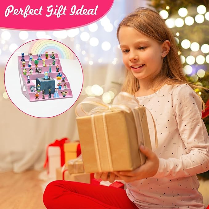 for Tonie Shelf Magnetic, Tonies Storage for Tonie Figures,30-50 Characters and Toniebox for Girls and Boys in Pink