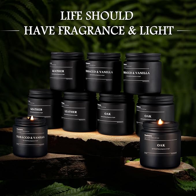 9 Pack Scented Candles Set Gifts for Men, Aromatherapy Candle Set with Scents （SAGE & Citrus/Grapefruit/Amber）- Gift for Dad, Boyfriend, Birthday, Father’s Day, Anniversary