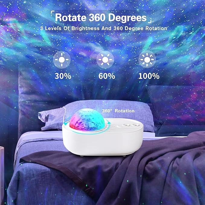 Galaxy Projector for Bedroom,10 Colors Star Projector with Bluetooth Speaker,Remote & Timer,5 White Noise Led Lights for Bedroom,Kids Night Light for Room Decor,Birthday Christmas Housewarming Gifts