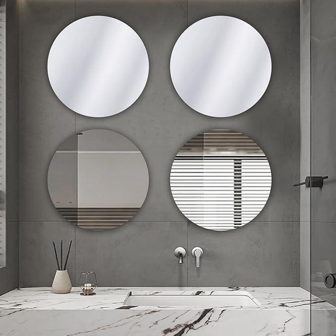 12PCS Acrylic Round Mirrors for Centerpieces, Circle Mirror Centerpieces for Tables Centerpieces & Wedding Decorations & Baby Shower Party & Christmas Decorations (12 * 12inch)