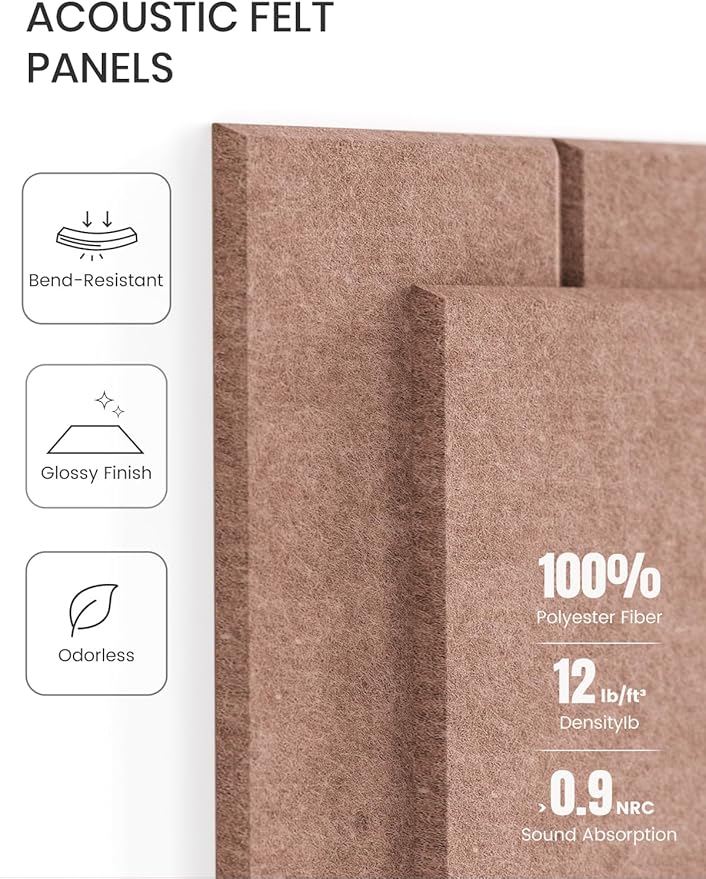 Large Felt Bulletin Board 36"x24" Cork Board Alternative - 6 Pack with 40 Safe Removable Adhesive Tabs, Cork Boards for Walls ffelt Boards or Home Office Classroom Pin Board-Terracotta