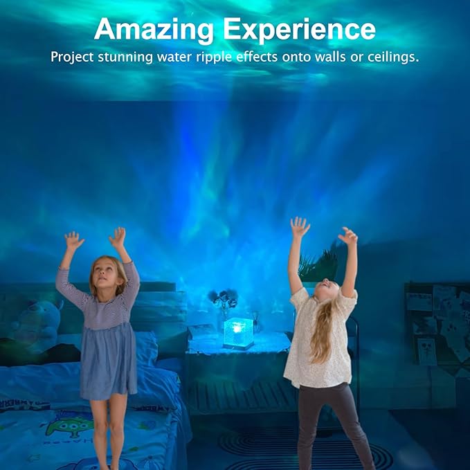 Avkast Ocean Wave Projector Light, Mood Lighting Ambient Lighting Luminorthe Cube Northern Lights Projector with 16 Colors and Dynamic Ripple Effect for Living Room Bedroom Decor - 4.5"