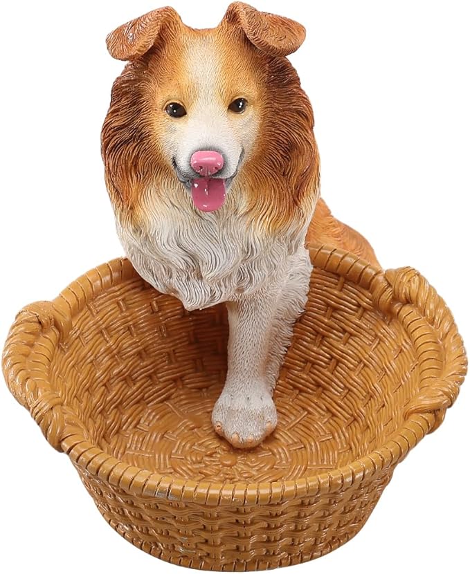 Dog Resin Storage Basket, Desktop Organizer for Remote & Keys, Cute Home Decor Tray, Ideal present for Pet Lovers.(Pomeranian)