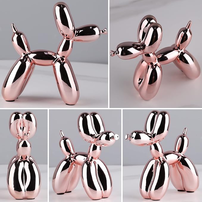Balloon Dog Sculpture Modern Home Decor Collectible Figurines Funky Statues for Bedroom Trendy Animal Decor for Coffee Table Living Room Decor