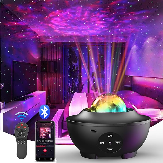 Star Projector,Galaxy Projector for Bedroom,Galaxy Night Light with Timer and Remote,Bluetooth Speaker,White Noise,Star Night Light for Kids Adults,Party,Living Room Decor,Gifts for Kids,Adults