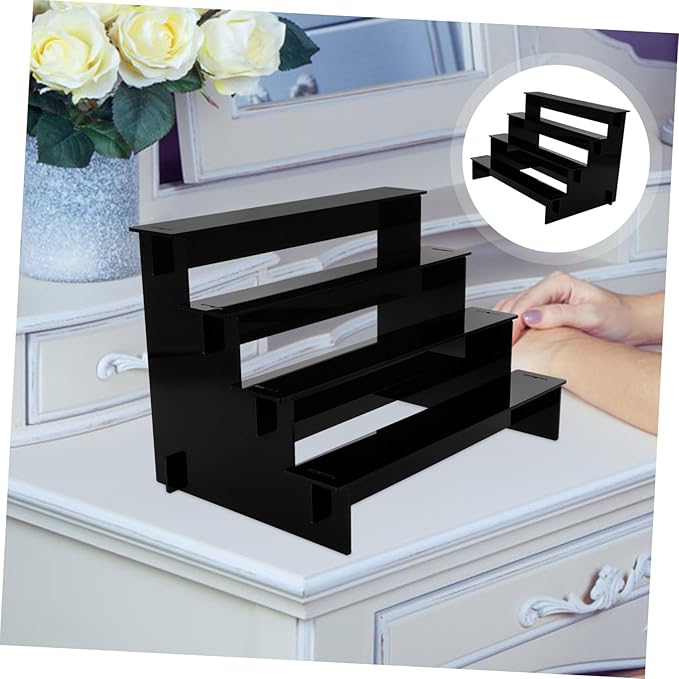 Black Perfume Organizer Shelf for Perfumes Skincare and Makeup Display Multi-Functional Storage for Bathroom and Vanity